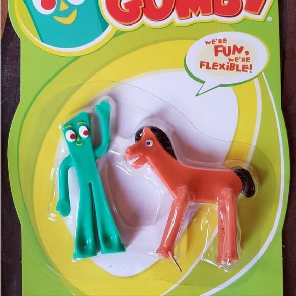 New GUMBY & POKEY Mini Bendable Figures Gift Toy Toysmith Collectable - Picture 2 of 3